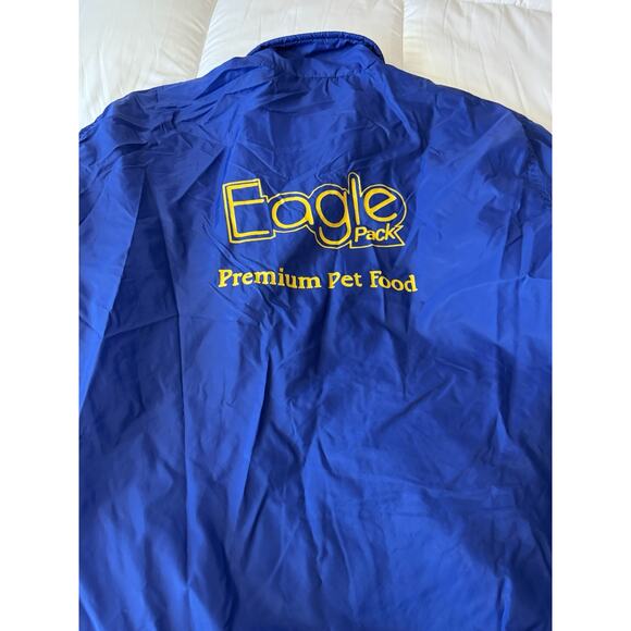 Vintage Advertising Jacket Eagle Pack Pet Food Large Blue Dunbrook Pla Jac Nylon - Picture 6 of 7